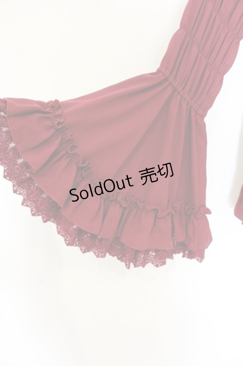 画像2: ATELIER PIERROT / レースシャーリング姫袖ブラウス  ワイン O-26-06-07-007-EL-BL-YM-OS (2)