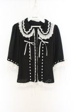 画像1: Vallee lys / Dreams Ladder Lace Blouse　ブラウス  ブラックｘホワイト O-26-06-07-008-GO-BL-YM-OS (1)