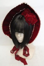 画像1: metamorphose / 別珍ボンネット  ワイン O-26-06-07-060-ME-AC-IG-OS (1)