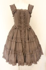 画像1: metamorphose / ピンタックティアードジャンパースカート  グレージュ O-26-06-07-020-ME-OP-OW-OS (1)