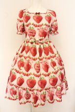 画像1: Emily Temple cute / Strawberry BonBonスクエアワンピース M ピンク O-26-06-07-021-ET-OP-OW-OS (1)