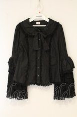 画像1: 梦孚子 / カヌレシャツ　ブラウス M クロ O-26-06-08-031-LO-BL-OW-OS (1)