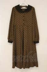 画像1: m petit by misako / ドットフロッキーワンピース S ブラウン O-26-06-08-033-LO-OP-OW-OS (1)