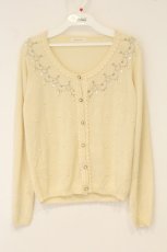 画像1: axes femme / シャンデリア刺繍カーディガン M キナリ O-26-06-08-035-AX-TO-OW-OS (1)