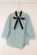 画像1: MILKBOY / BI COLOR BOW 七分袖シャツ  ブルーグリーンｘブラック O-26-06-08-045-MB-BL-YM-OS (1)