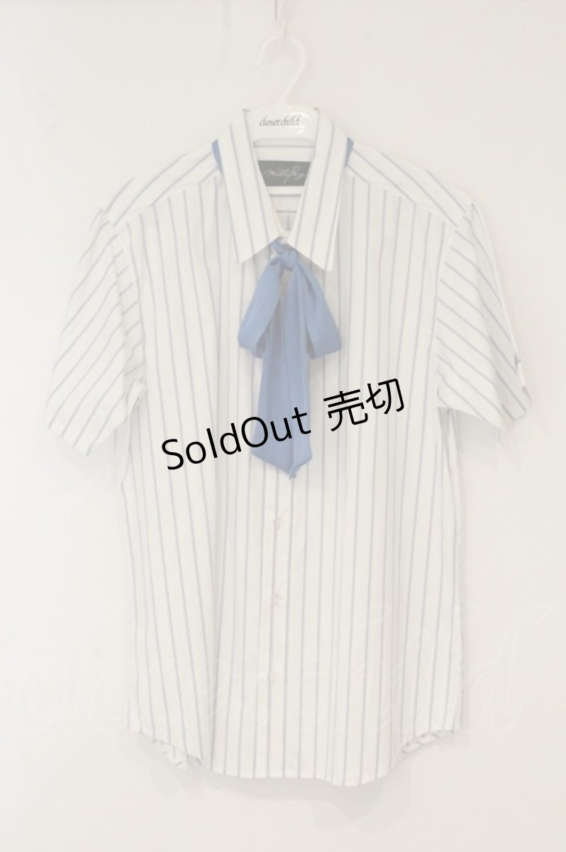 画像1: MILKBOY / TIE STRIPE 半袖シャツ  ブルーｘホワイト O-26-06-08-046-MB-BL-YM-OS (1)