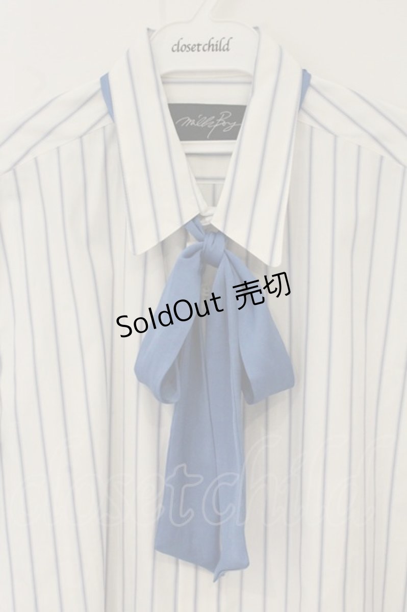 画像2: MILKBOY / TIE STRIPE 半袖シャツ  ブルーｘホワイト O-26-06-08-046-MB-BL-YM-OS (2)