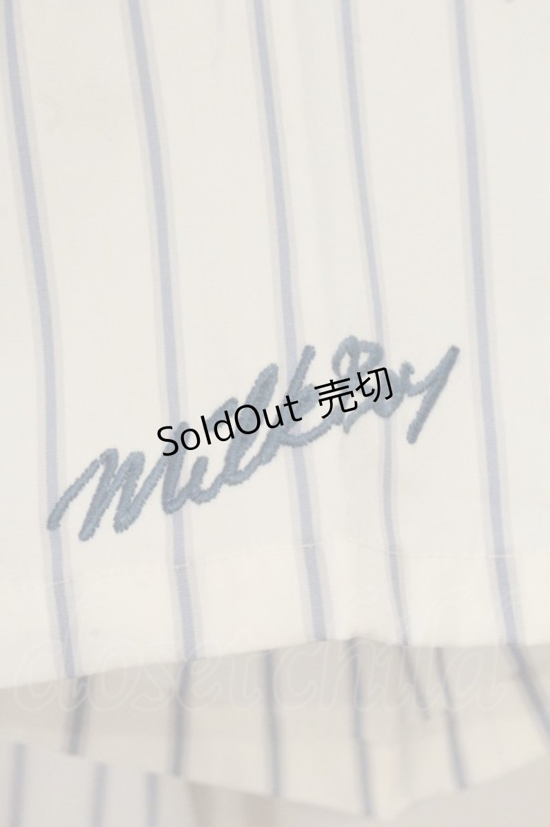 画像3: MILKBOY / TIE STRIPE 半袖シャツ  ブルーｘホワイト O-26-06-08-046-MB-BL-YM-OS (3)