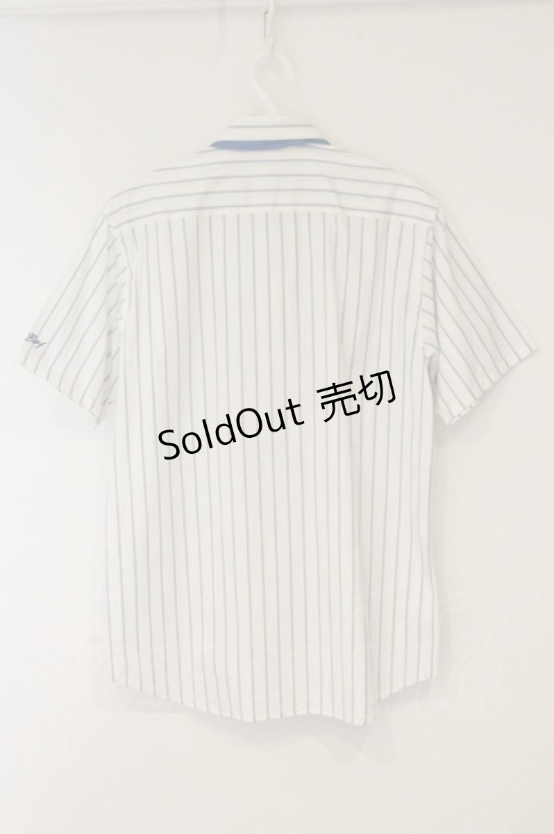 画像4: MILKBOY / TIE STRIPE 半袖シャツ  ブルーｘホワイト O-26-06-08-046-MB-BL-YM-OS (4)
