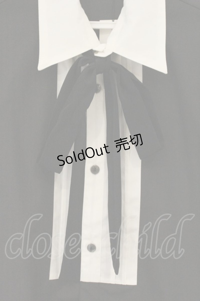 画像2: MILKBOY / TUCKED RIBBON シャツ F ブラックｘホワイト O-26-06-08-047-MB-BL-YM-OS (2)