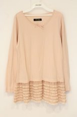 画像1: Toi et Bonbon / 裾レースカットチュニック  ピンク O-26-06-08-060-LO-TO-IG-OS (1)