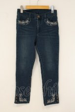 画像1: axes femme / 刺繍入りパギンス M インディゴ O-26-06-08-061-AX-PA-IG-OS (1)