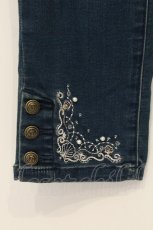 画像2: axes femme / 刺繍入りパギンス M インディゴ O-26-06-08-061-AX-PA-IG-OS (2)