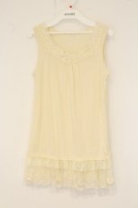 画像1: axes femme / 裾フラワーロングタンクトップ  アイボリー O-26-06-08-064-AX-TO-IG-OS (1)