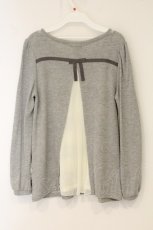 画像3: axes femme / レースボーダー裏毛カットソー  グレー O-26-06-08-065-AX-TO-IG-OS (3)