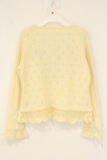 画像4: PINK HOUSE / フラワーモチーニットカーディガン  アイボリー×ピンク O-26-06-08-079-LO-TO-IG-OS (4)