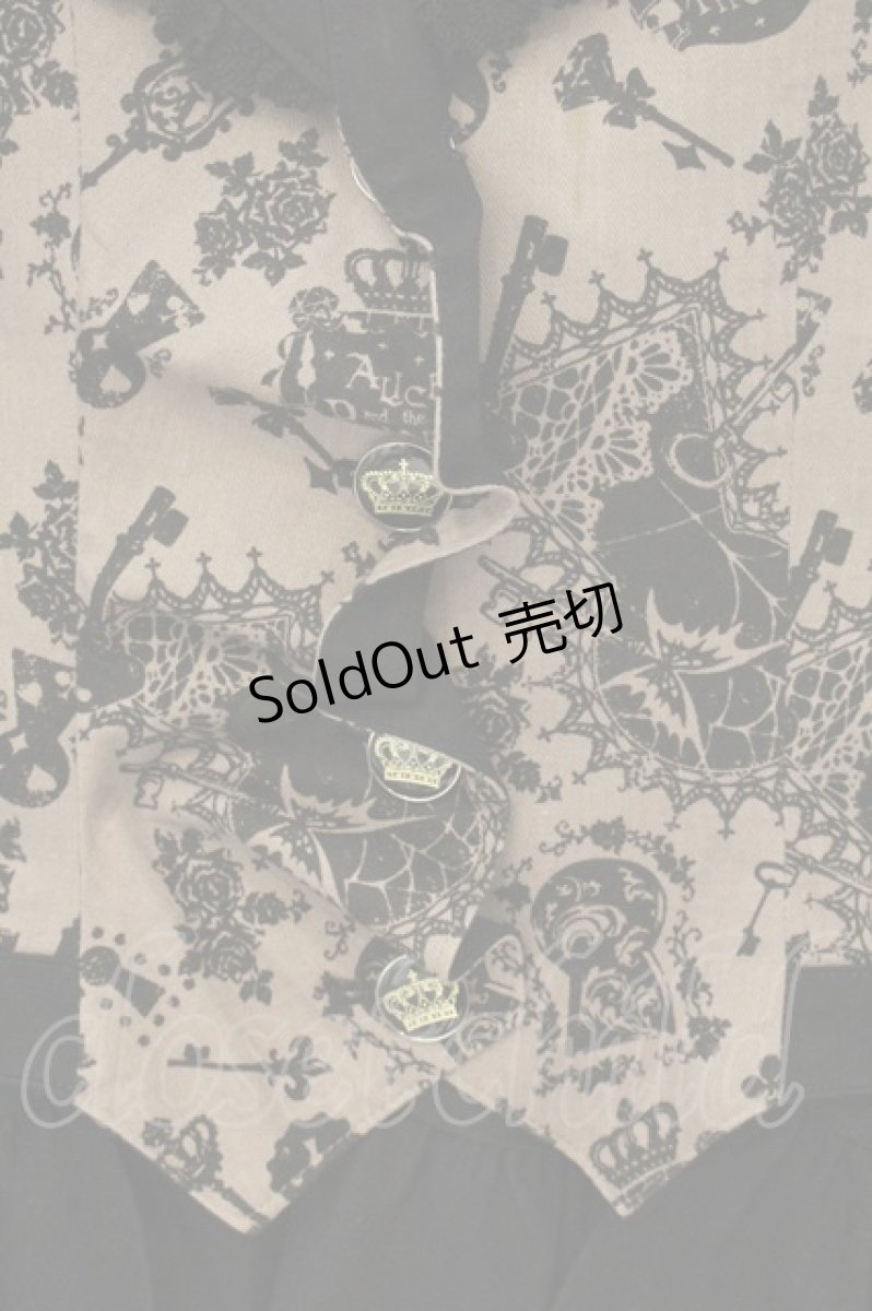 画像2: ALICE and the PIRATES / Lock the PANDORA's memories 柄ベスト  クロ系 O-26-06-08-022-PA-TO-OW-OS (2)