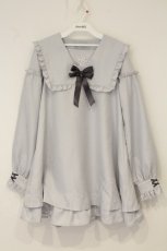画像1: Amavel / Noeud Croix Aラインワンピース F ブルーグレー O-26-06-08-026-CA-OP-OW-OS (1)