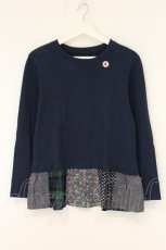 画像1: PINK HOUSE / パッチワークフリルスウェット  ネイビー O-26-06-09-035-LO-TO-IG-OS (1)