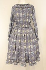 画像5: Melody BasKet / Antique bouquetフロントボタンワンピース  ブルー系 O-26-06-09-042-LO-OP-IG-OS (5)