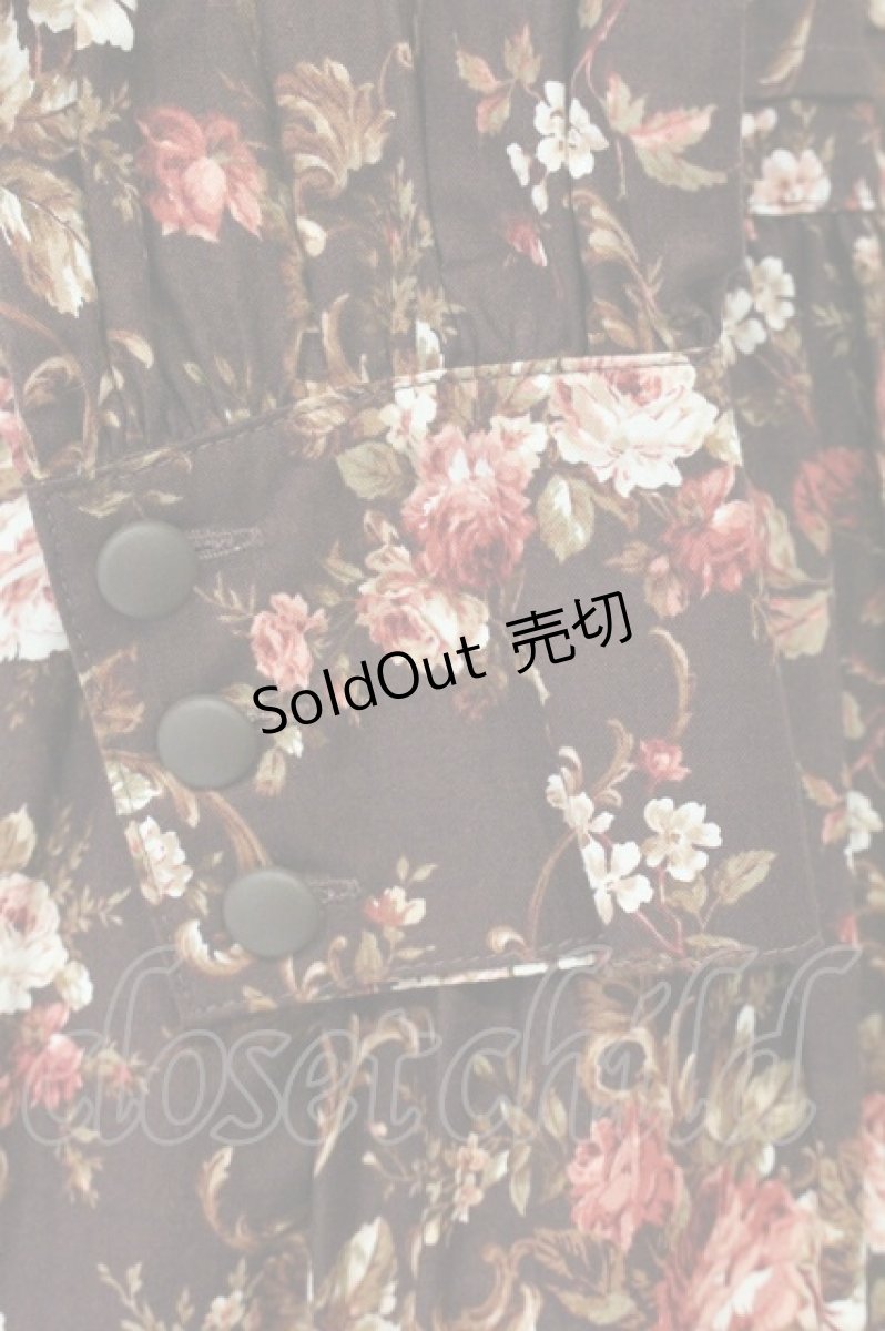 画像5: Innocent World / ロココ調スタンドカラー薔薇柄ワンピース M ショコラ×生成 O-26-06-09-043-IW-OP-IG-OS (5)