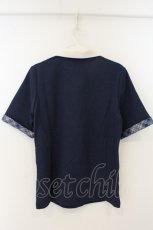 画像2: Fi.n.t / チェックネクタイ付きクレリックポロシャツ F ネイビー O-26-06-09-1025-CA-BL-OW-OS (2)