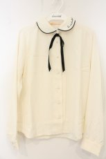 画像1: Fi.n.t / ロゴ刺繍パイピング衿シャツ F オフシロ O-26-06-09-1042-CA-BL-OW-OS (1)