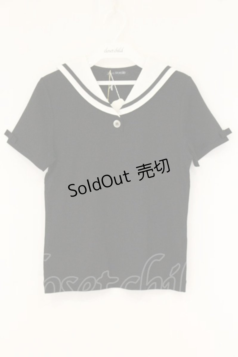 画像1: Jane Marple / セーラーカラーのTシャツ M クロ×シロ O-26-06-09-055-JM-TS-IG-OS (1)