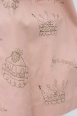 画像2: Jane Marple / 王冠ケーキ刺繍ミニスカート M ピンク O-26-06-09-063-JM-SK-IG-OS (2)