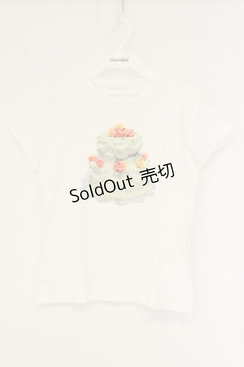 画像1: Jane Marple / ケーキプリントのTシャツ M シロ O-26-06-09-077-JM-TO-IG-OS (1)