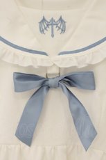 画像2: NIBBLE POISON / クロス刺繍セーラーミニワンピース M シロ O-26-06-09-096-LO-OP-OW-OS (2)