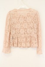 画像4: franche lippee black / ゴージャスレーシー長袖ブラウス  ピンク O-26-06-09-101-LO-BL-IG-ZT070 (4)
