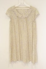 画像1: Franche Lippee / うじゃうじゃねこ柄裾スカラップワンピース  ラベンダー×アイボリー O-26-06-09-106-LO-OP-IG-OS (1)