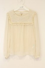 画像1: Franche Lippee / うさぎ刺繍プルブラウス  アイボリー O-26-06-09-111-LO-BL-IG-OS (1)