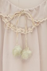 画像2: Franche Lippee / ファーぽんぽんシフォンプルブラウス M ピンクベージュ O-26-06-09-112-LO-BL-IG-OS (2)