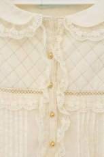画像2: Franche Lippee / キルトヨークブラウス  アイボリー O-26-06-09-113-LO-BL-IG-OS (2)
