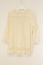 画像4: Franche Lippee / キルトヨークブラウス  アイボリー O-26-06-09-113-LO-BL-IG-OS (4)