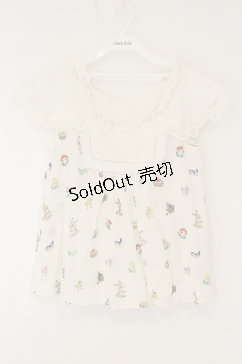画像1: Franche Lippee / ピクニック柄ノースリーブトップス  オフシロ O-26-06-09-115-LO-TO-IG-OS (1)