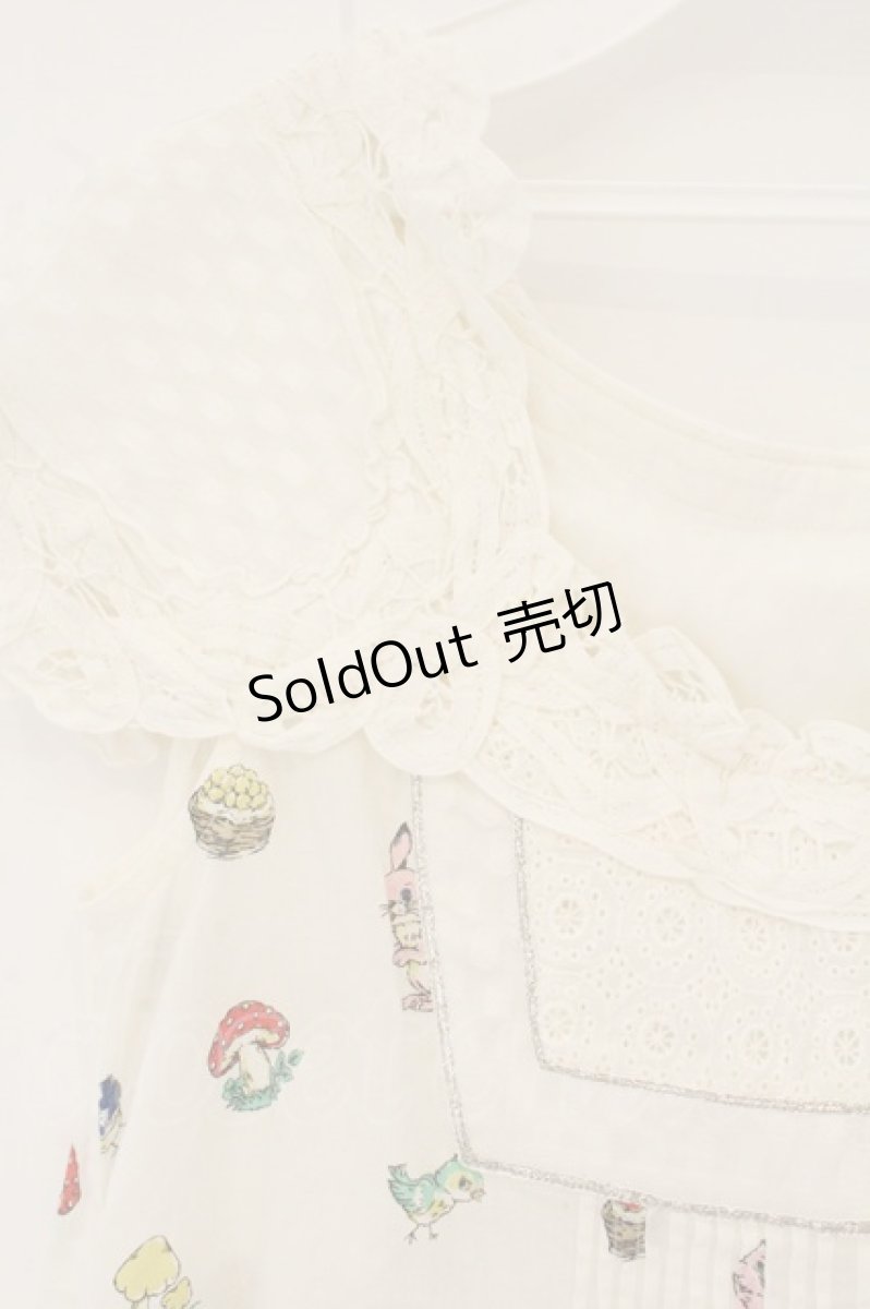 画像2: Franche Lippee / ピクニック柄ノースリーブトップス  オフシロ O-26-06-09-115-LO-TO-IG-OS (2)