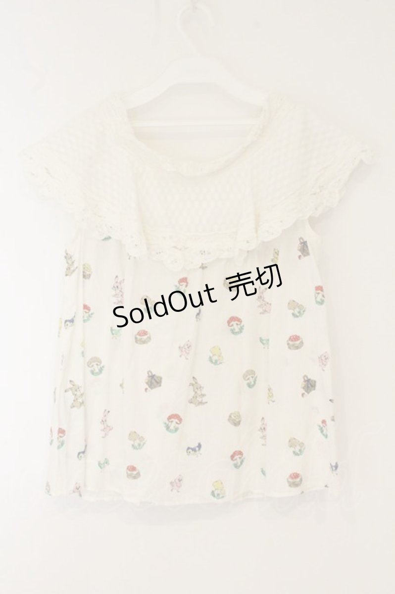 画像3: Franche Lippee / ピクニック柄ノースリーブトップス  オフシロ O-26-06-09-115-LO-TO-IG-OS (3)