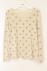 画像1: Franche Lippee / バンビ柄Tシャツ  ベージュ O-26-06-09-117-LO-TS-IG-OS (1)