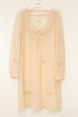 画像1: Franche Lippee / 刺繍入りシフォンドットチュニック  ベージュ O-26-06-09-118-LO-OP-IG-OS (1)