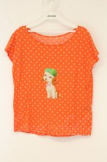 画像1: Franche Lippee / 犬プリントドットTシャツ M オレンジ O-26-06-09-122-LO-TS-IG-OS (1)