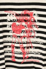 画像2: MA MAXICIMAM / ガールプリントボーダーTシャツ  クロ×シロ O-26-06-09-017-LO-TO-IG-OS (2)