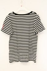 画像4: MA MAXICIMAM / ガールプリントボーダーTシャツ  クロ×シロ O-26-06-09-017-LO-TO-IG-OS (4)
