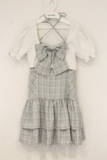 画像1: evelyn / リボンカーデセットワンピース  グレー×シロ O-26-06-09-026-LO-OP-IG-OS (1)