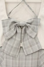 画像2: evelyn / リボンカーデセットワンピース  グレー×シロ O-26-06-09-026-LO-OP-IG-OS (2)