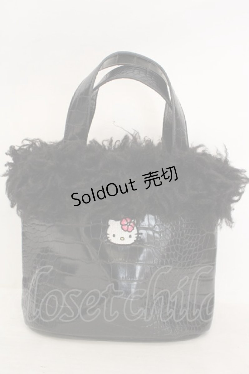 画像1: Candy Stripper / HIBISCUS 2WAY FUR BAG　バッグ  ブラック O-26-06-10-058-PU-BG-OW-ZT717 (1)