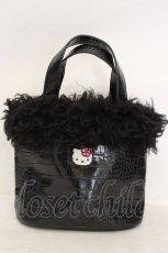 画像1: Candy Stripper / HIBISCUS 2WAY FUR BAG　バッグ  ブラック O-26-06-10-058-PU-BG-OW-ZTK032 (1)