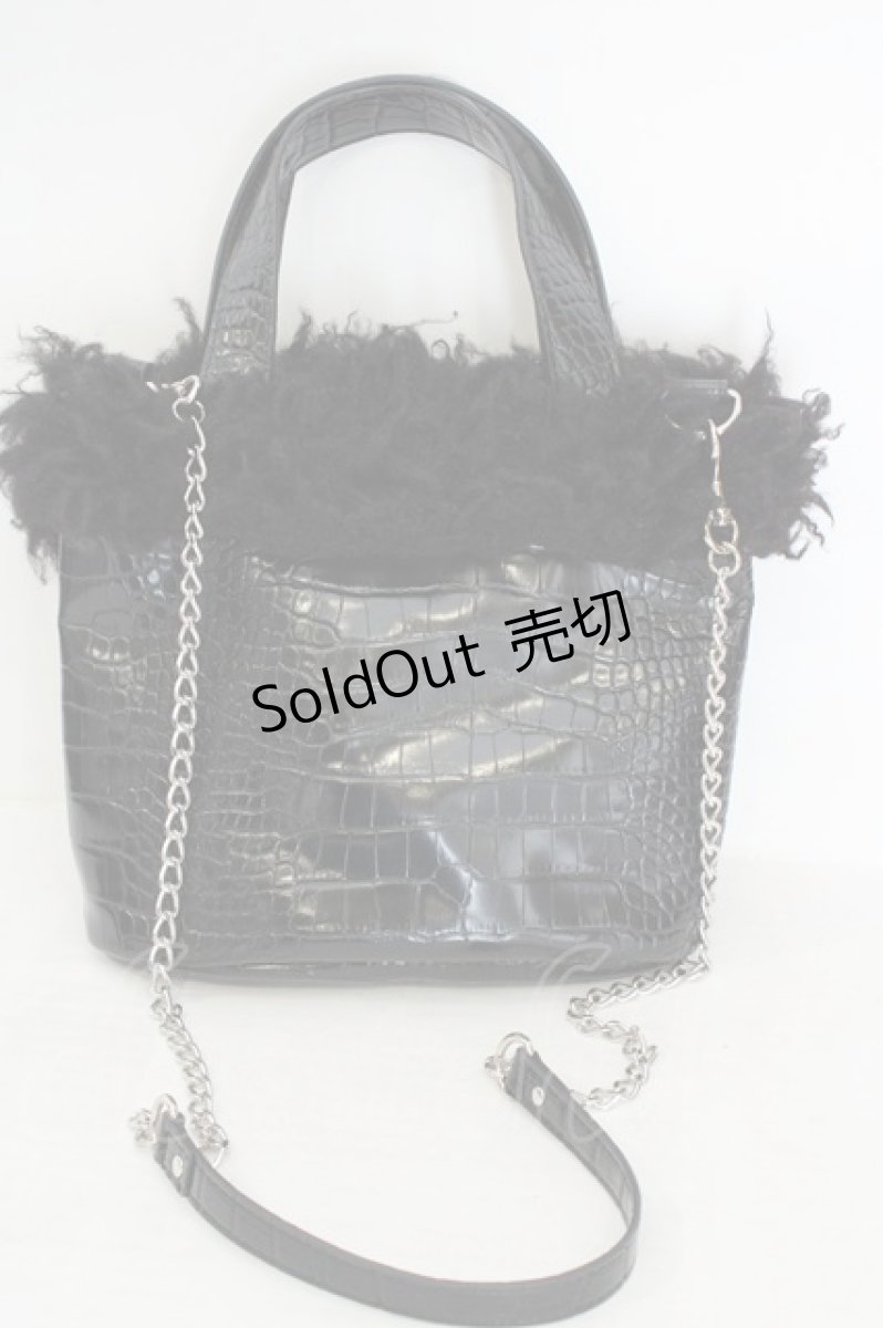 画像4: Candy Stripper / HIBISCUS 2WAY FUR BAG　バッグ  ブラック O-26-06-10-058-PU-BG-OW-ZT717 (4)
